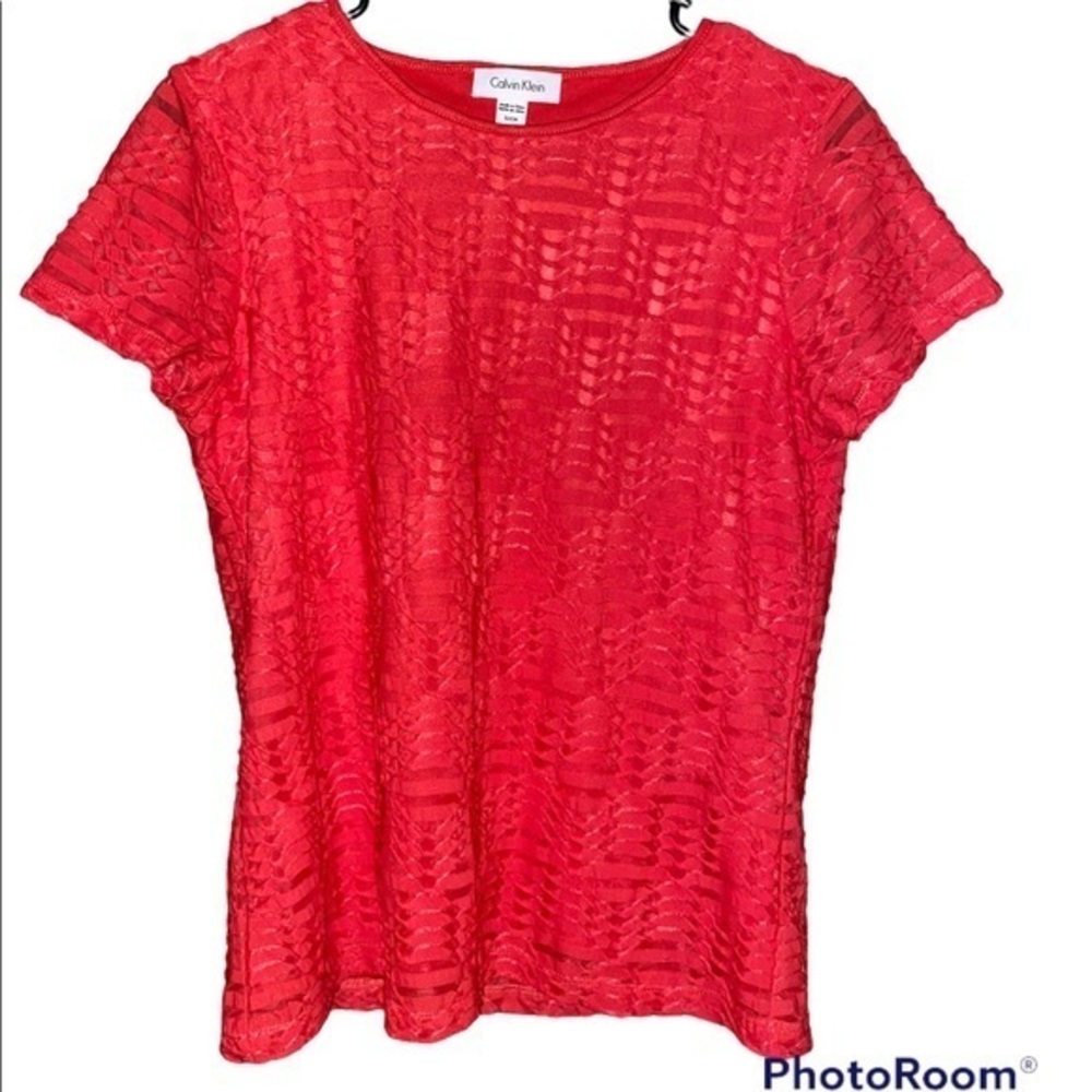 Women’s Calvin Klein Textured Red Top Size S